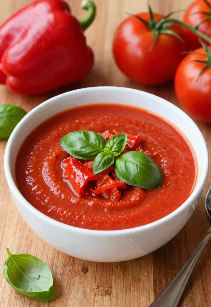 12 Vegan Soup Recipes for Cozy Nourishing Meals - 7. Roasted Red Pepper and Tomato Soup 1