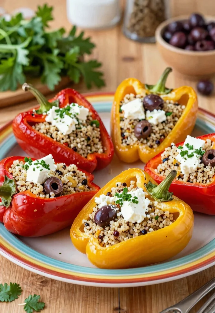 14 Healthy High Protein Recipes for Filling Everyday Meals - 13. Mediterranean Stuffed Peppers 1