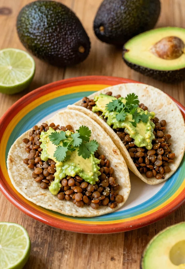 14 Healthy High Protein Recipes for Filling Everyday Meals - 3. Lentil Tacos with Avocado Lime Sauce 1