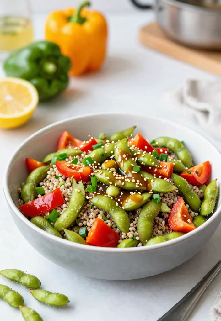 14 Healthy High Protein Recipes for Filling Everyday Meals - 6. Edamame and Quinoa Salad 1