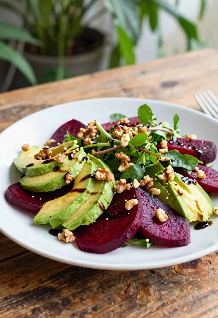 14 Vegan Vegetable Recipes for Colorful Plant Based Meals - 8. Beet and Avocado Salad 1