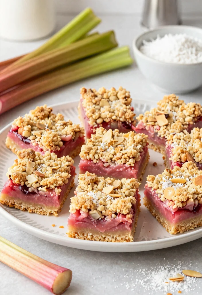 7 Keto Rhubarb Recipes for Tart Low Carb Treats - 2. Rhubarb Crumble Bars 1