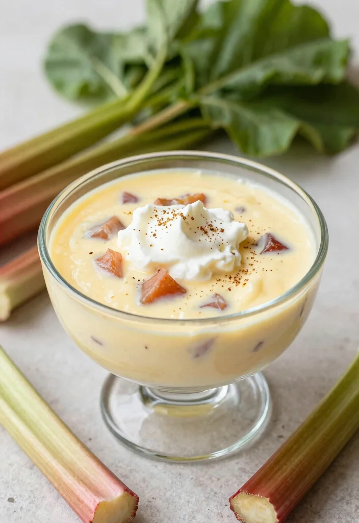 7 Keto Rhubarb Recipes for Tart Low Carb Treats - 6. Creamy Rhubarb Custard 1