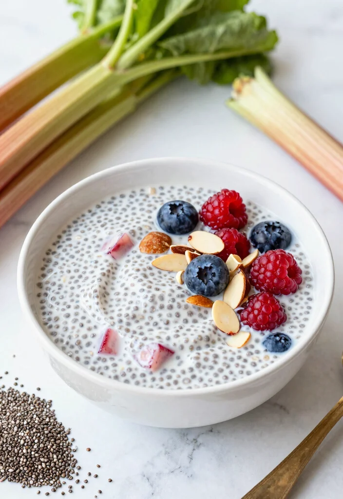 7 Keto Rhubarb Recipes for Tart Low Carb Treats - 7. Rhubarb Chia Pudding 1